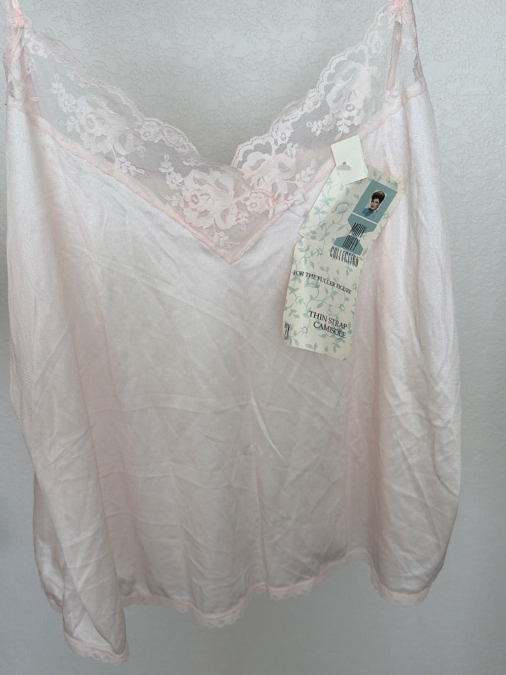 80’s Vintage Lace-Trim Thin Strap Camisole - Light Pink New with Tags!